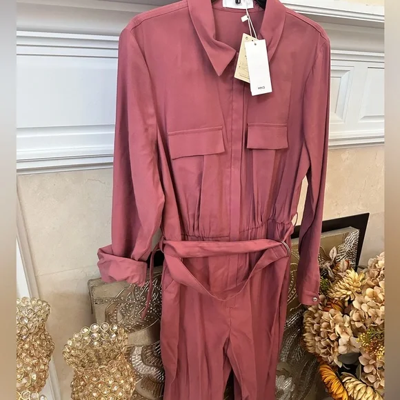 Mango Dusty Rose Zip-Up jumpsuit🩷 - Picture 1 of 10